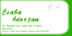 csaba adorjan business card